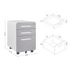 3 Drawer File Cabinet with Lock; Metal Filling Cabinets for Office Home; Rolling Mobile File Cabinets for Legal Letter on Wheels Under Desk Design