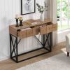 43.31'' Luxury Wood Sofa Table, Industrial Console Table for Entryway, Hallway Tables with Two Drawers for Living Room