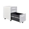 3 Drawer File Cabinet with Lock; Metal Filling Cabinets for Office Home; Rolling Mobile File Cabinets for Legal Letter on Wheels Under Desk Design