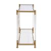 43.31'' Golden Glass Sofa Table, Acrylic Side Table, Console Table for Living Roome& Bedroom