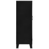 Office Cabinet with Mesh Doors Industrial Black 29.5"x15.7"x47.2" Steel