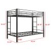 Metal Bunk Bed Twin Over Twin, Heavy Duty Twin Bunk Beds with shelf and Slatted Support No Box Spring Needed Black