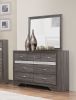 Unique Style Bedroom 1pc Dresser of Drawers Hidden Drawers Gray and Sliver Glitter Wooden Furniture