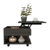 Luanda Lift Top Coffee Table; Casters; One Shelf -Espresso