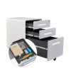 3 Drawer File Cabinet with Lock; Metal Filling Cabinets for Office Home; Rolling Mobile File Cabinets for Legal Letter on Wheels Under Desk Design