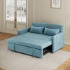 2120 Sofa Pull Out Bed Included Two Pillows 54" Velvet Sofa for Small Spaces Teal