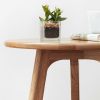 Round End Table- Small End Table Side Table Coffee Table Bedside Table Night Stand for Living Room Bedroom & Balcony, 100% Natural Solid Oak Wood Easy