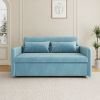 2120 Sofa Pull Out Bed Included Two Pillows 54" Velvet Sofa for Small Spaces Teal