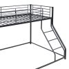 Metal Floor Bunk Bed, Twin XL over Queen, Black (Expected to arrive at 11.10)