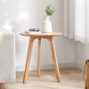 Round End Table- Small End Table Side Table Coffee Table Bedside Table Night Stand for Living Room Bedroom & Balcony, 100% Natural Solid Oak Wood Easy