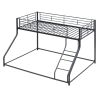 Metal Floor Bunk Bed, Twin XL over Queen, Black (Expected to arrive at 11.10)