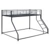 Metal Floor Bunk Bed, Twin XL over Queen, Black (Expected to arrive at 11.10)