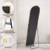 Floor Standing Mirror, Wall Mirror with Stand Aluminum Alloy Thin Frame,30''*71'',Gold-arched