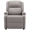 Massage Recliner Light Gray Fabric