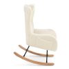 Rocking Chair - with rubber leg and cashmere fabric, suitable for living room and bedroom