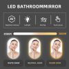 26X18 Inch Three-color Smart Bathroom Mirror with Light, Frameless Oval Smart Vanity Mirror Hanging Vertically