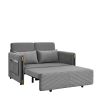 MH 54" Modern Convertible Sofa Bed with 2 Detachable Arm Pockets, Velvet Loveseat Multi-position adjustable Sofa with Pull Out Bed with Bedhead, 2 Pil