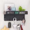 Key hook holder, mail manager and kitchen storage for wall decoration with 5 key hooks