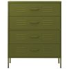 Chest of Drawers Olive Green 31.5"x13.8"x40" Steel