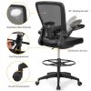 Height Adjustable Drafting Chair with Lumbar Support and Flip Up Arms