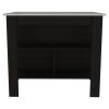 Cala Kitchen Island; Four Legs; Three Shelves -Black / Ibiza Marble