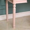 Dresser Three-Fold Square Mirror Drawers Roman Column Table/Stool Fluorescent Pink