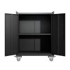 2 Door Tool Cabinets for Garage, Lockable Garage Storage Cabinet, Locking Metal Storage Cabinet with Wheels, Rolling Tool Chest, Assembly Required H34