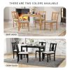 TREXM 5-Piece Kitchen Dining Table Set, Wooden Rectangular Dining Table and 4 Upholstered Chairs for Kitchen and Dining Room (Drift Wood)