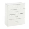 MDF Wood Simple 4-Drawer Dresser White