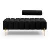 53.2" Width Modern End of Bed Bench Sherpa Fabric Upholstered 2 Seater Sofa Couch Entryway Ottoman Bench Fuzzy Sofa Stool Footrest Window Bench with G