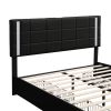 Queen Size Upholstered Platform Bed with LED Lights and USB Charging, Storage Bed with 4 Drawers, Black(Old SKU:WF302558AAB)