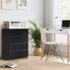 FCH Wood Simple 4-Drawer Dresser Black