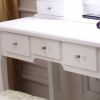 FCH With Light Bulb Single Mirror 5 Drawer Dressing Table White(=60709581)