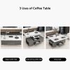 Modern Lift Top Coffee Table Multi Functional Table with Drawers in Gray & White