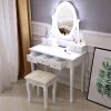 FCH With Light Bulb Single Mirror 5 Drawer Dressing Table White(=60709581)