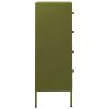 Chest of Drawers Olive Green 31.5"x13.8"x40" Steel