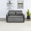 MH 54" Modern Convertible Sofa Bed with 2 Detachable Arm Pockets, Velvet Loveseat Multi-position adjustable Sofa with Pull Out Bed with Bedhead, 2 Pil