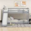 Twin over Twin Bunk Bed with Convertible Slide and Ladder, Gray(Old SKU:WF286601AAE)