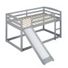 Twin over Twin Bunk Bed with Convertible Slide and Ladder, Gray(Old SKU:WF286601AAE)