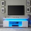 TV Stand for 70 Inch TV LED Gaming Entertainment Center Media Storage Console Table with Large Sliding Drawer & Side Cabinet for Living Room( White)