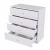 MDF Wood Simple 4-Drawer Dresser White