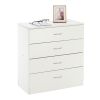 MDF Wood Simple 4-Drawer Dresser White