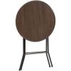 31" Round High-Top Folding Table, Walnut