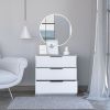 Kaia 3 Drawers Dresser; Superior Top -White