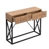 43.31'' Luxury Wood Sofa Table, Industrial Console Table for Entryway, Hallway Tables with Two Drawers for Living Room