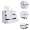 Kaia 3 Drawers Dresser; Superior Top -White