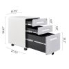 3 Drawer File Cabinet with Lock; Metal Filling Cabinets for Office Home; Rolling Mobile File Cabinets for Legal Letter on Wheels Under Desk Design