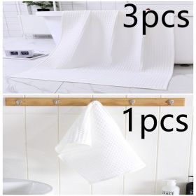 Water-absorbing  Quick-drying Pure Cotton Waffle Bath Towel (Option: White-Set K)