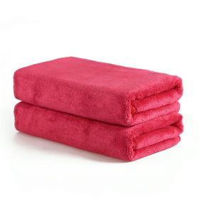 Large Cotton Absorbent Quick Drying Lint Resistant Towel (Option: Rose Red Thickening-90x190cm)