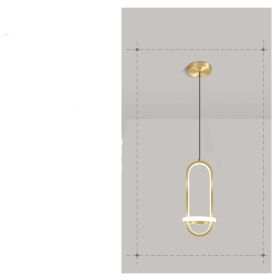 Modern Simple Led Bedroom Bedside Chandelier Nordic Creative Personality (Option: Gold-warm light)